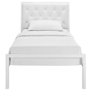 ModwayModway Mia Twin Vinyl Bed MOD-5179 MOD-5179-WHI-WHI-SET- BetterPatio.com