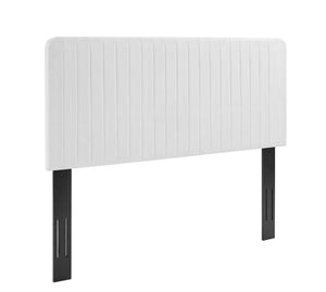ModwayModway Milenna Channel Tufted Upholstered Fabric King/California King Headboard MOD-6342 MOD-6342-WHI- BetterPatio.com