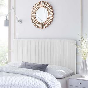 ModwayModway Milenna Channel Tufted Upholstered Fabric King/California King Headboard MOD-6342 MOD-6342-WHI- BetterPatio.com