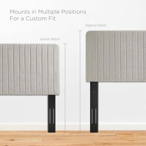 ModwayModway Milenna Channel Tufted Upholstered Fabric Twin Headboard MOD-6338 MOD-6338-OAT- BetterPatio.com