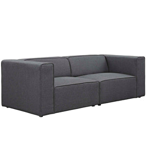 ModwayModway Mingle 2 Piece Upholstered Fabric Sectional Sofa Set EEI-2825 EEI-2825-GRY- BetterPatio.com