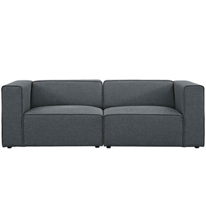 ModwayModway Mingle 2 Piece Upholstered Fabric Sectional Sofa Set EEI-2825 EEI-2825-GRY- BetterPatio.com