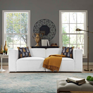 ModwayModway Mingle 2 Piece Upholstered Fabric Sectional Sofa Set EEI-2825 EEI-2825-WHI- BetterPatio.com