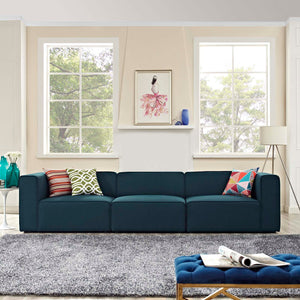 ModwayModway Mingle 3 Piece Upholstered Fabric Sectional Sofa Set EEI-2827 EEI-2827-BLU- BetterPatio.com