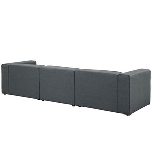 ModwayModway Mingle 3 Piece Upholstered Fabric Sectional Sofa Set EEI-2827 EEI-2827-GRY- BetterPatio.com