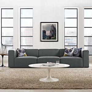 ModwayModway Mingle 3 Piece Upholstered Fabric Sectional Sofa Set EEI-2827 EEI-2827-GRY- BetterPatio.com