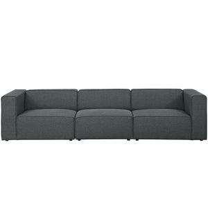 ModwayModway Mingle 3 Piece Upholstered Fabric Sectional Sofa Set EEI-2827 EEI-2827-GRY- BetterPatio.com