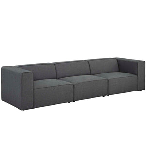 ModwayModway Mingle 3 Piece Upholstered Fabric Sectional Sofa Set EEI-2827 EEI-2827-GRY- BetterPatio.com