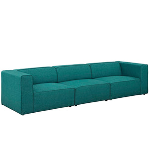 ModwayModway Mingle 3 Piece Upholstered Fabric Sectional Sofa Set EEI-2827 EEI-2827-TEA- BetterPatio.com