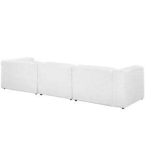 ModwayModway Mingle 3 Piece Upholstered Fabric Sectional Sofa Set EEI-2827 EEI-2827-WHI- BetterPatio.com