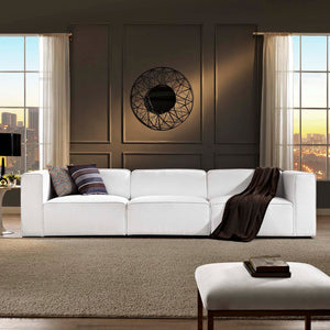 ModwayModway Mingle 3 Piece Upholstered Fabric Sectional Sofa Set EEI-2827 EEI-2827-WHI- BetterPatio.com