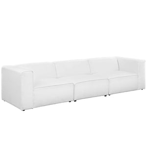 ModwayModway Mingle 3 Piece Upholstered Fabric Sectional Sofa Set EEI-2827 EEI-2827-WHI- BetterPatio.com