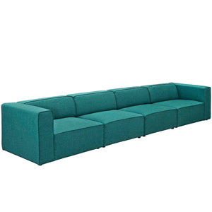 ModwayModway Mingle 4 Piece Upholstered Fabric Sectional Sofa Set EEI-2829 EEI-2829-TEA- BetterPatio.com
