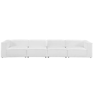 ModwayModway Mingle 4 Piece Upholstered Fabric Sectional Sofa Set EEI-2829 EEI-2829-WHI- BetterPatio.com
