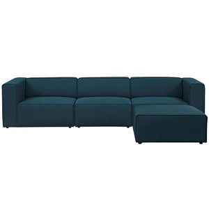 ModwayModway Mingle 4 Piece Upholstered Fabric Sectional Sofa Set EEI-2831 EEI-2831-BLU- BetterPatio.com