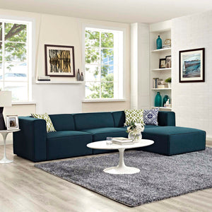 ModwayModway Mingle 4 Piece Upholstered Fabric Sectional Sofa Set EEI-2831 EEI-2831-BLU- BetterPatio.com