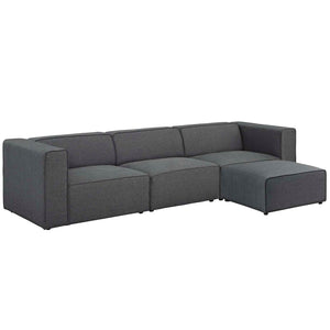 ModwayModway Mingle 4 Piece Upholstered Fabric Sectional Sofa Set EEI-2831 EEI-2831-GRY- BetterPatio.com