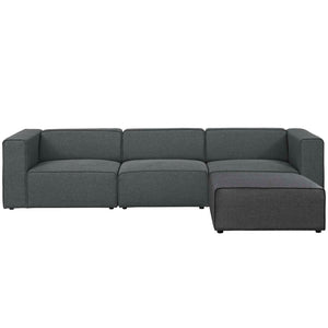 ModwayModway Mingle 4 Piece Upholstered Fabric Sectional Sofa Set EEI-2831 EEI-2831-GRY- BetterPatio.com