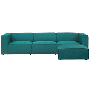 ModwayModway Mingle 4 Piece Upholstered Fabric Sectional Sofa Set EEI-2831 EEI-2831-TEA- BetterPatio.com