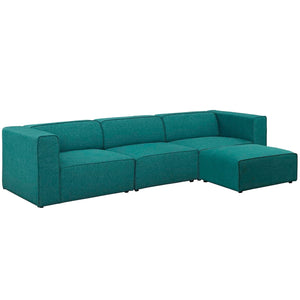 ModwayModway Mingle 4 Piece Upholstered Fabric Sectional Sofa Set EEI-2831 EEI-2831-TEA- BetterPatio.com