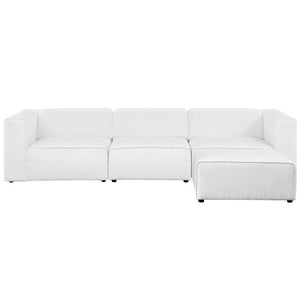 ModwayModway Mingle 4 Piece Upholstered Fabric Sectional Sofa Set EEI-2831 EEI-2831-WHI- BetterPatio.com