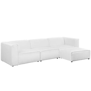 ModwayModway Mingle 4 Piece Upholstered Fabric Sectional Sofa Set EEI-2831 EEI-2831-WHI- BetterPatio.com