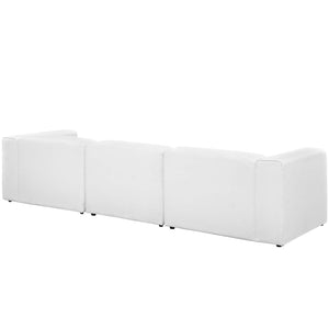 ModwayModway Mingle 4 Piece Upholstered Fabric Sectional Sofa Set EEI-2831 EEI-2831-WHI- BetterPatio.com