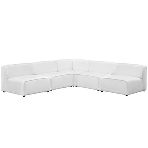 ModwayModway Mingle 5 Piece Upholstered Fabric Armless Sectional Sofa Set EEI-2839 EEI-2839-WHI- BetterPatio.com