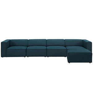 ModwayModway Mingle 5 Piece Upholstered Fabric Sectional Sofa Set EEI-2833 EEI-2833-BLU- BetterPatio.com