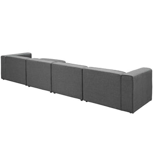 ModwayModway Mingle 5 Piece Upholstered Fabric Sectional Sofa Set EEI-2833 EEI-2833-GRY- BetterPatio.com