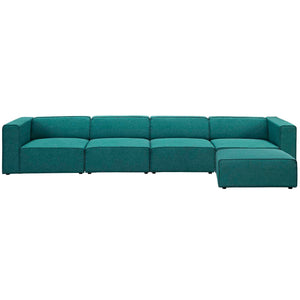 ModwayModway Mingle 5 Piece Upholstered Fabric Sectional Sofa Set EEI-2833 EEI-2833-TEA- BetterPatio.com