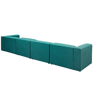 ModwayModway Mingle 5 Piece Upholstered Fabric Sectional Sofa Set EEI-2833 EEI-2833-TEA- BetterPatio.com