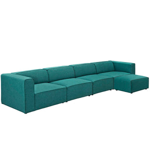 ModwayModway Mingle 5 Piece Upholstered Fabric Sectional Sofa Set EEI-2833 EEI-2833-TEA- BetterPatio.com