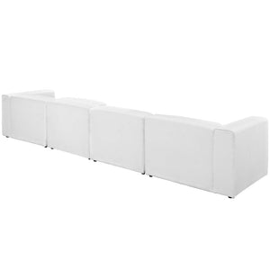 ModwayModway Mingle 5 Piece Upholstered Fabric Sectional Sofa Set EEI-2833 EEI-2833-WHI- BetterPatio.com