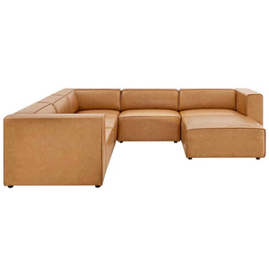 ModwayModway Mingle Vegan Leather 7-Piece Furniture Set EEI-4796 EEI-4796-TAN- BetterPatio.com