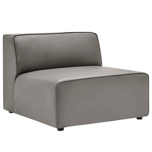 ModwayModway Mingle Vegan Leather Armless Chair EEI-4623 EEI-4623-GRY- BetterPatio.com