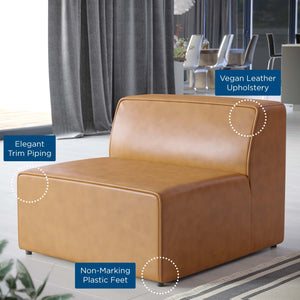 ModwayModway Mingle Vegan Leather Armless Chair EEI-4623 EEI-4623-TAN- BetterPatio.com