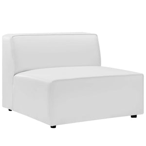 ModwayModway Mingle Vegan Leather Armless Chair EEI-4623 EEI-4623-WHI- BetterPatio.com