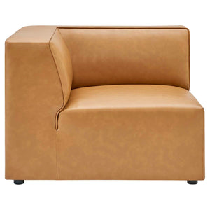 ModwayModway Mingle Vegan Leather Corner Chair EEI-4625 EEI-4625-TAN- BetterPatio.com
