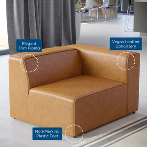 ModwayModway Mingle Vegan Leather Right-Arm Chair EEI-4622 EEI-4622-TAN- BetterPatio.com