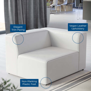 ModwayModway Mingle Vegan Leather Right-Arm Chair EEI-4622 EEI-4622-WHI- BetterPatio.com