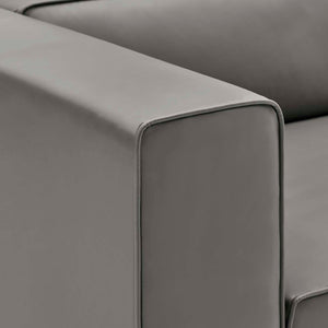 ModwayModway Mingle Vegan Leather Sofa and Ottoman Set EEI-4790 EEI-4790-GRY- BetterPatio.com