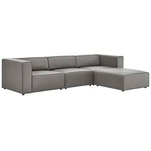 ModwayModway Mingle Vegan Leather Sofa and Ottoman Set EEI-4790 EEI-4790-GRY- BetterPatio.com
