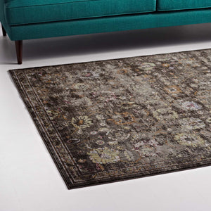 ModwayModway Minu Distressed Floral Lattice 4x6 Area Rug R-1091-46 R-1091A-46- BetterPatio.com