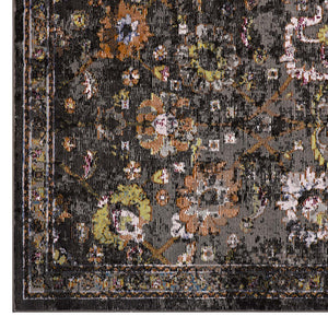 ModwayModway Minu Distressed Floral Lattice 4x6 Area Rug R-1091-46 R-1091A-46- BetterPatio.com