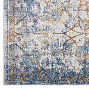 ModwayModway Minu Distressed Floral Lattice 4x6 Area Rug R-1091-46 R-1091B-46- BetterPatio.com