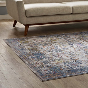 ModwayModway Minu Distressed Floral Lattice 4x6 Area Rug R-1091-46 R-1091B-46- BetterPatio.com