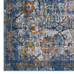 ModwayModway Minu Distressed Floral Lattice 4x6 Area Rug R-1091-46 R-1091C-46- BetterPatio.com