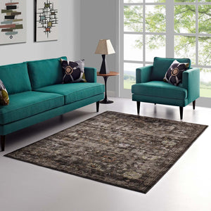 ModwayModway Minu Distressed Floral Lattice 5x8 Area Rug R-1091-58 R-1091A-58- BetterPatio.com