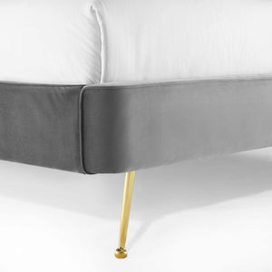 ModwayModway Mira Upholstered Performance Velvet Queen Platform Bed MOD-6131 MOD-6131-GRY- BetterPatio.com